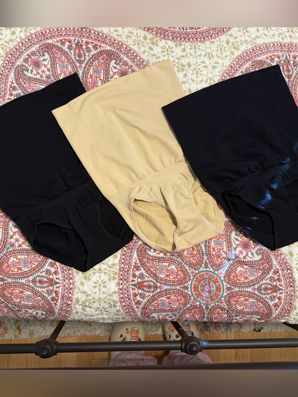 Assets By Spanx High-Waist Shaping Briefs — Black & Beige
